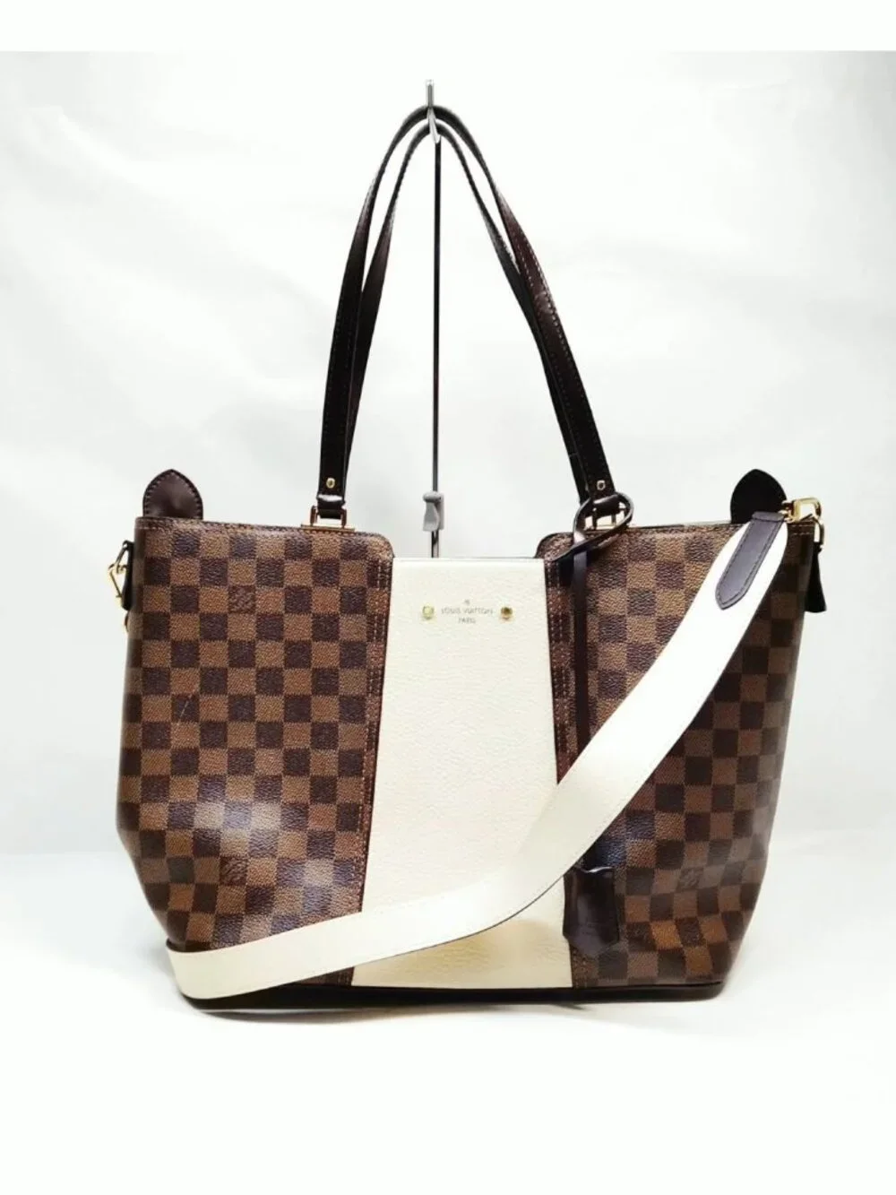 Authentic Louis Vuitton Jersey Damier Ebene Crossbody Tote Bag - Picture 2 of 16